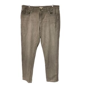 Eileen Fisher 5-Pocket Jeans Stone Gray Sz. 14 Classic Organic Cotton/Spandex/